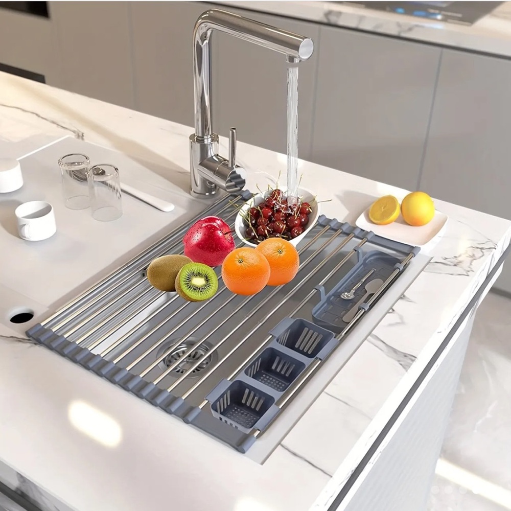 NWT! Expandable Roll Up Dish Drying Rack - Picture 3 of 6